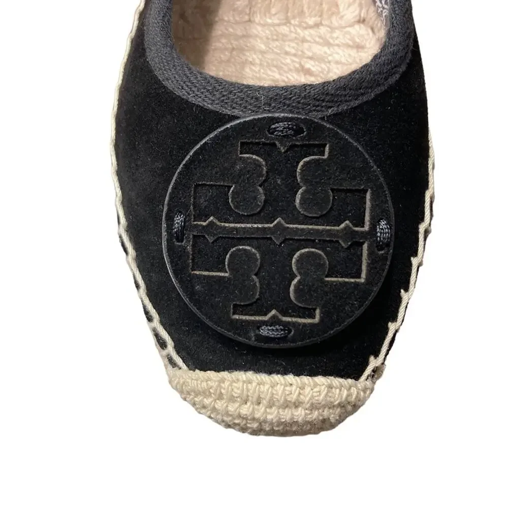 Tory Burch Minnie Ballet Suede Wedge Espadrilles Size 8